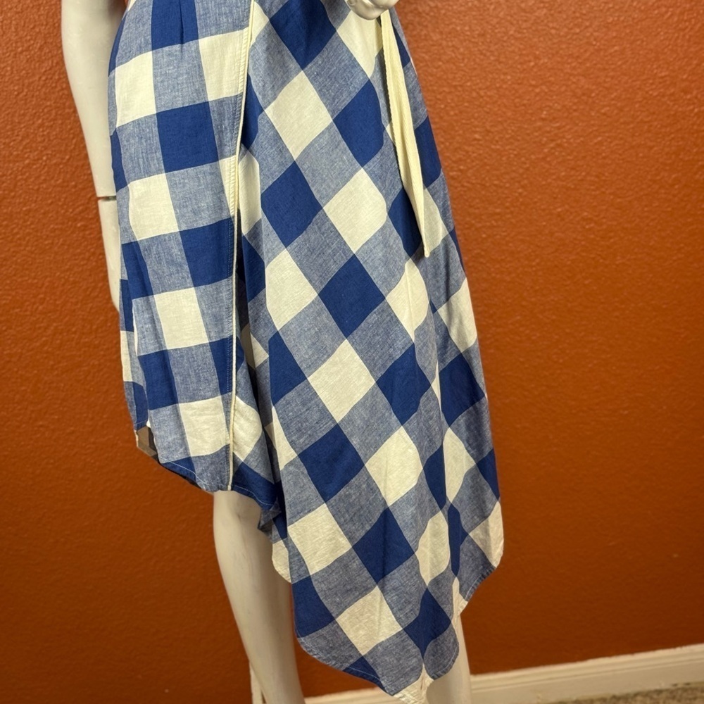 Maeve Blue and White Asymmetrical Wrap Sundress Size XSP. A14 - Picture 6 of 16